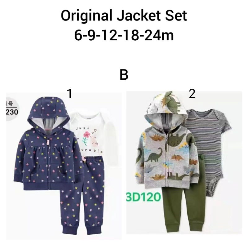 Set Jaket Bayi impor, setelan jaket Jumper/ set jaket 3in1