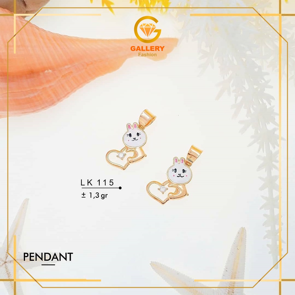 LIONTIN EMAS ASLI KADAR 300 DAN 375 MOTIF KELINCI PUTIH LK 115