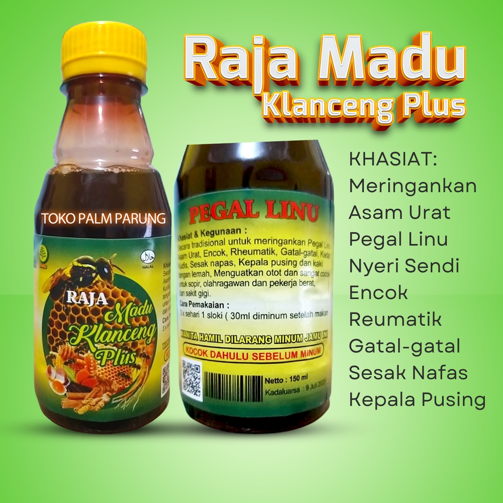 Jamu Raja Madu Klanceng Plus Minuman Kesehatan Obat Asam Urat Pegal Linu Nyeri Sendi Lutut Pegel Linu Rematik Encok Legakan Sesak Nafas 160ml