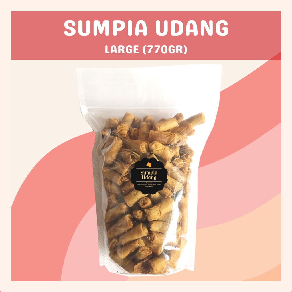 [DELISH SNACKS] Sumpia Udang (L) 770gr / Snack Cemilan Camilan Ebi Kering Manis Gurih Renyah