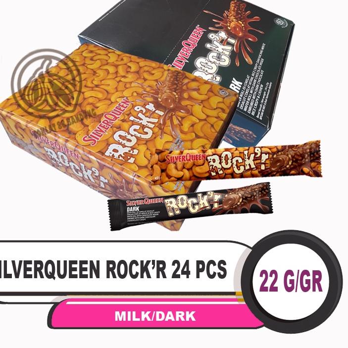 

♕ Silverqueen Rock'R 22gr/gram X 24pcs - Cokelat Silver Queen Rockr Milk Dark Coklat 22 gr Isi 24 pcs/box ☟