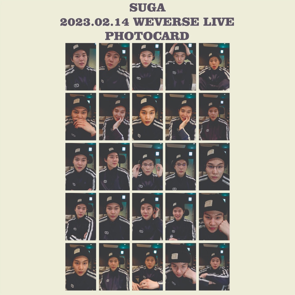 PHOTOCARD SUGA WEVERSE LIVE 230214