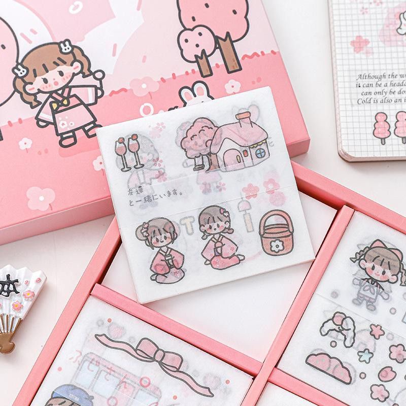 

5 Lembar Set Sticker Soft Series Sticker PET DIY Scrapbook Stiker