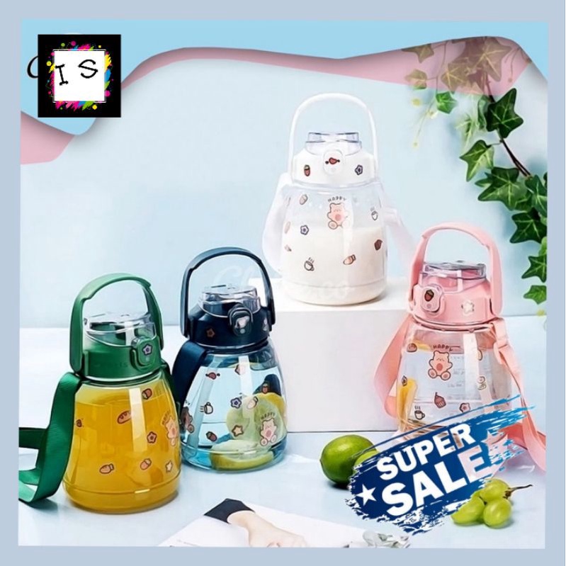 Botol Minum Anak 1200 ML Gemoy Bening ORIGINAL 1 2 Liter Motivasi 1 2 Liter FREE STICKER Terbaru Vir