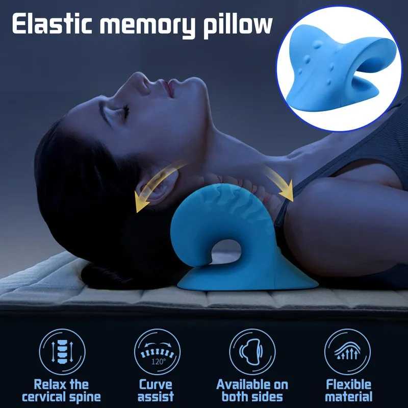 Alat Relaksasi Leher Tulang Belakang Neck Pillow Relieve Pain Desain Lekuk Leher Elastis Ergonomis Berkualitas