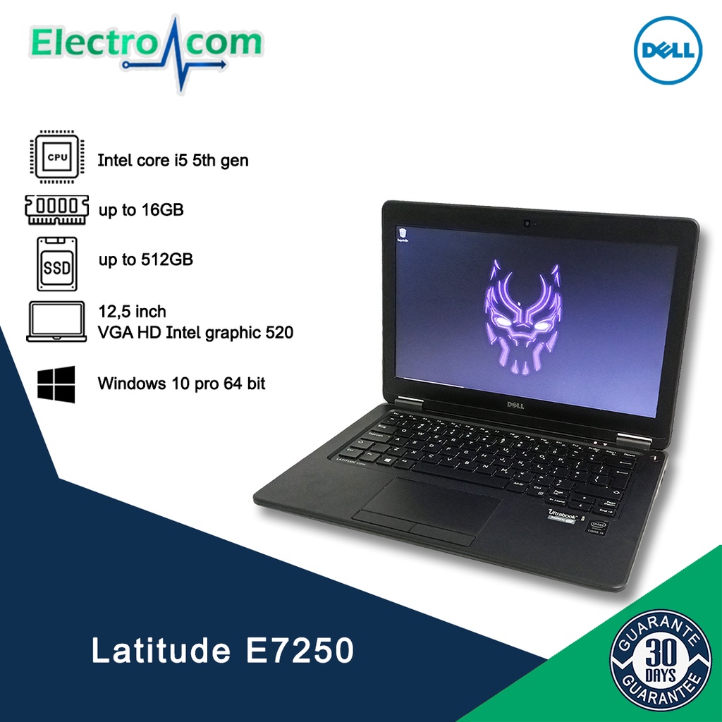 Laptop Dell Latitude E7250 i7 Gen5 RAM 8GB SSD 256GB 12,5INCH Mulus bergaransi