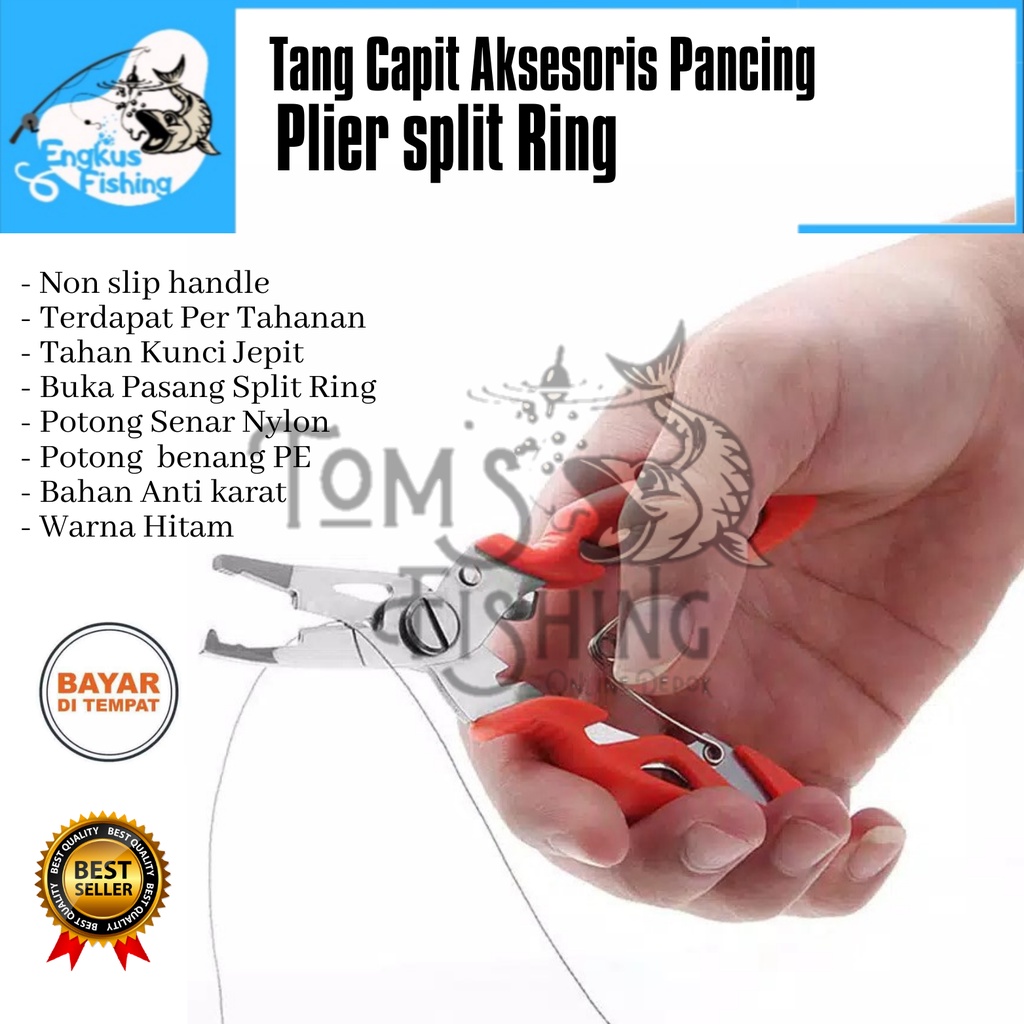 Tang Capit Aksesoris Pancing Plier Split Ring Salt Water Resistant Murah - Engkus Fishing