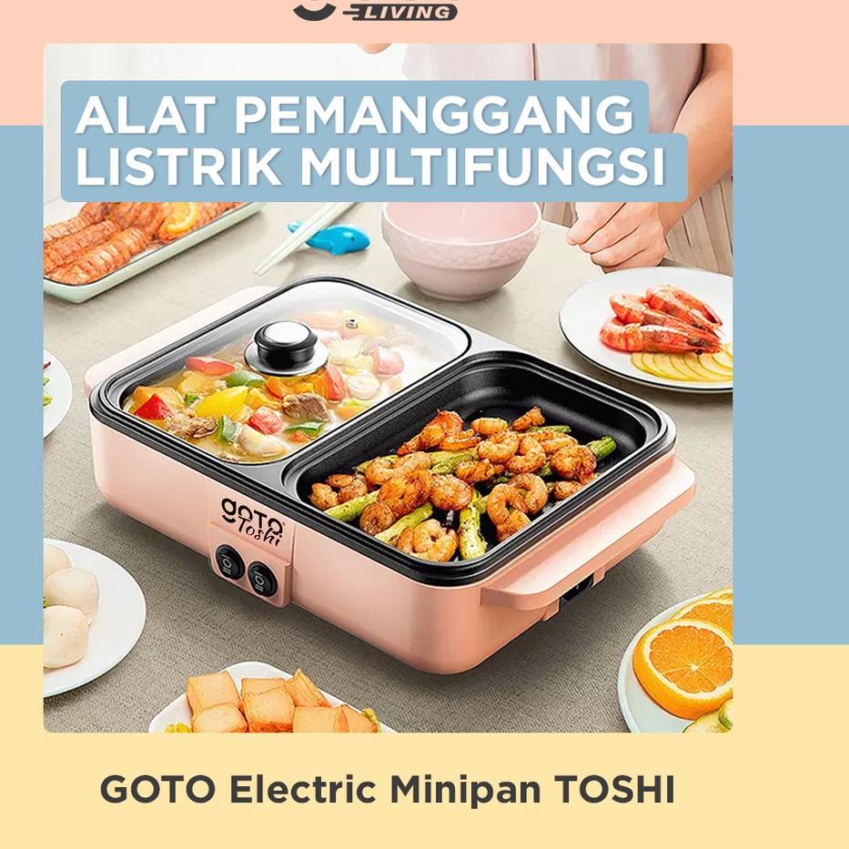 ۩ Goto Toshi Minipan Electric Hotpot Alat Panggangan Grill Pan BBQ 2in1 ❈