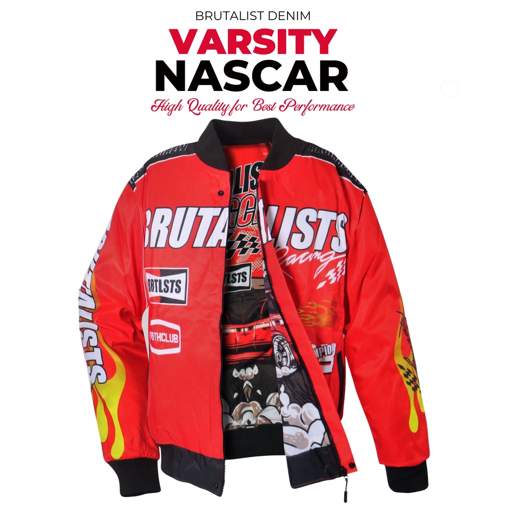 Jual Jaket Nascar Vintage Racing Jacket Varsity Nascar Merah Brutalists
