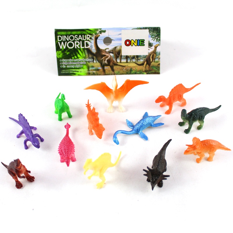 MAINANKEI MAINAN ANAK MURAH ISI 12 PCS DINO KARET 62115 DINOSAUR MINI WORLD DINO KECIL