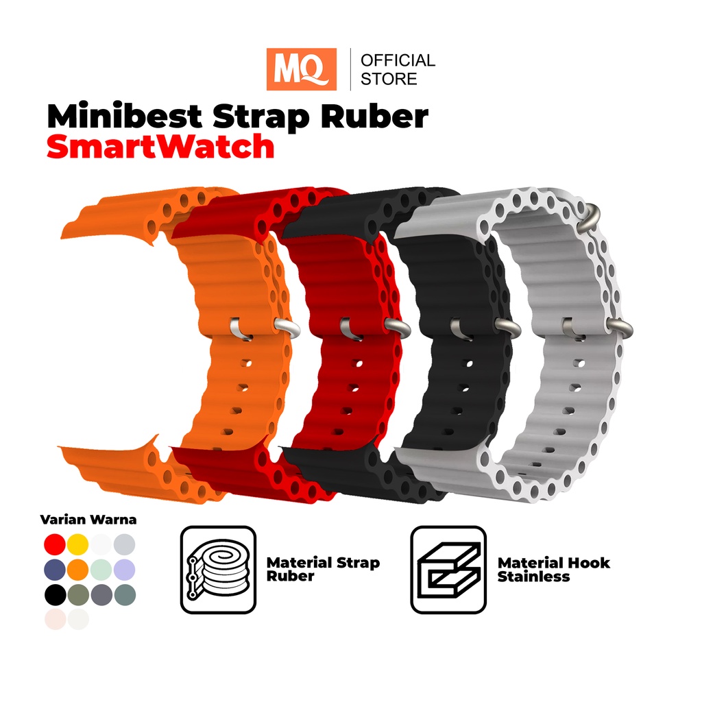 MQ Strap Watch Silicone Rubber Premium Strap Series 1 2 3 4 5 6 7 8 Sport Smartwatch