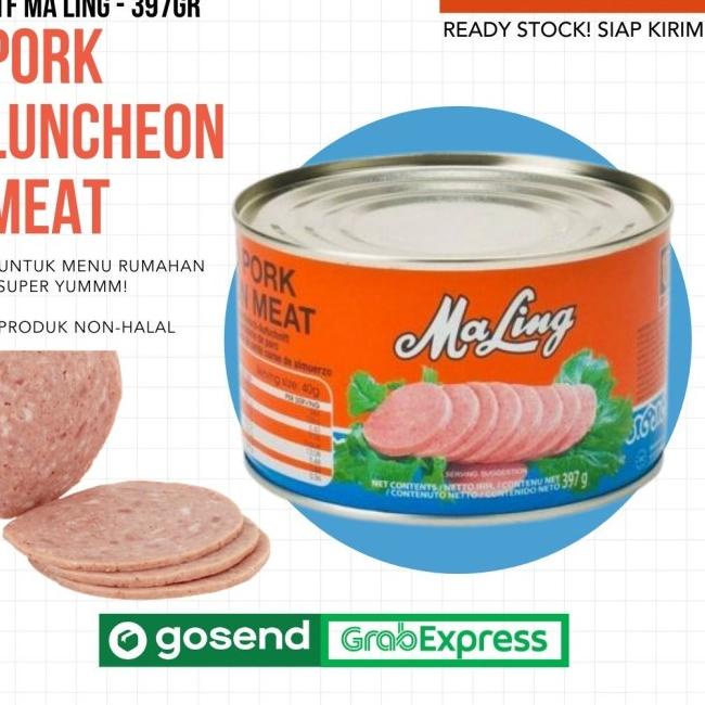 

➸ (Ready) Maling Pork Luncheon Meat Kaleng 397gr TTS (Daging Ham Babi Kaleng) ☂