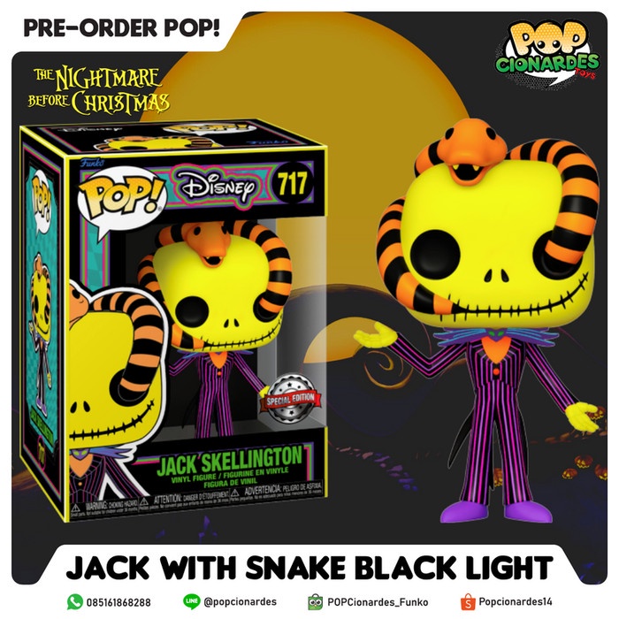 FUNKO POP DISNEY - NIGHTMARE BEFORE CHRISTMAS - JACK SNAKE BLACKLIGHT