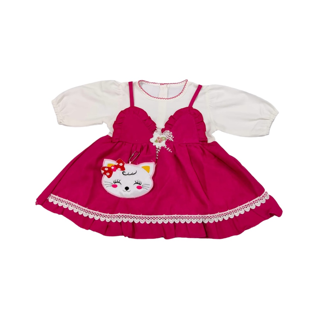 Dress Bayi 1-2 tahun Baju Bayi Anak Perempuan Variasi Pita Bahan Kaduroy