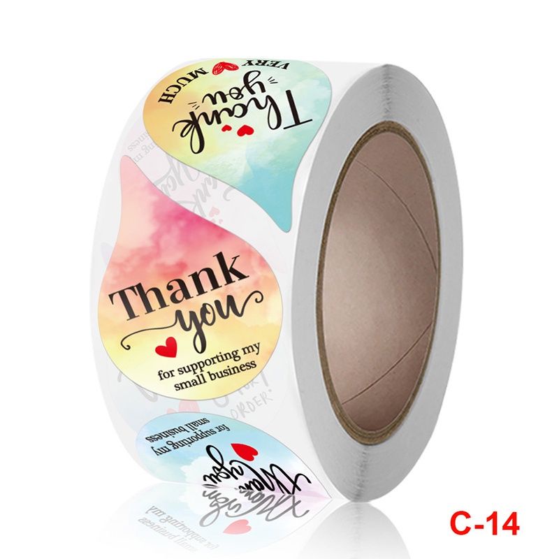 

(GROSIR) Stiker Label Thank you per 50pcs uk.2,5cm