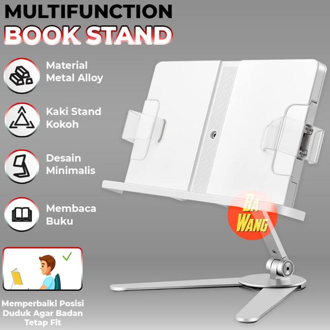 

Terbaru !!! Book Stand Standing Holder Dudukan Penjepit Sandaran Tatakan Buku