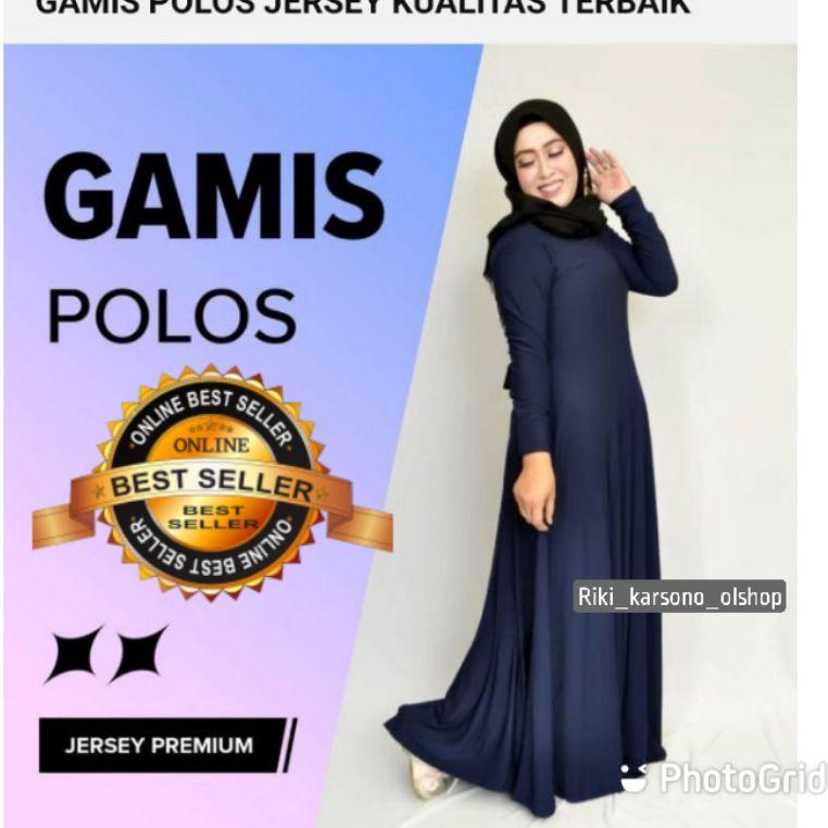 STOK TERBATAS [PROMO]RIKI KARSONO OLSHOP - GAMIS POLOS JERSEY ALL SIZE/GAMIS TERBARU/GAMIS KEKINIAN 