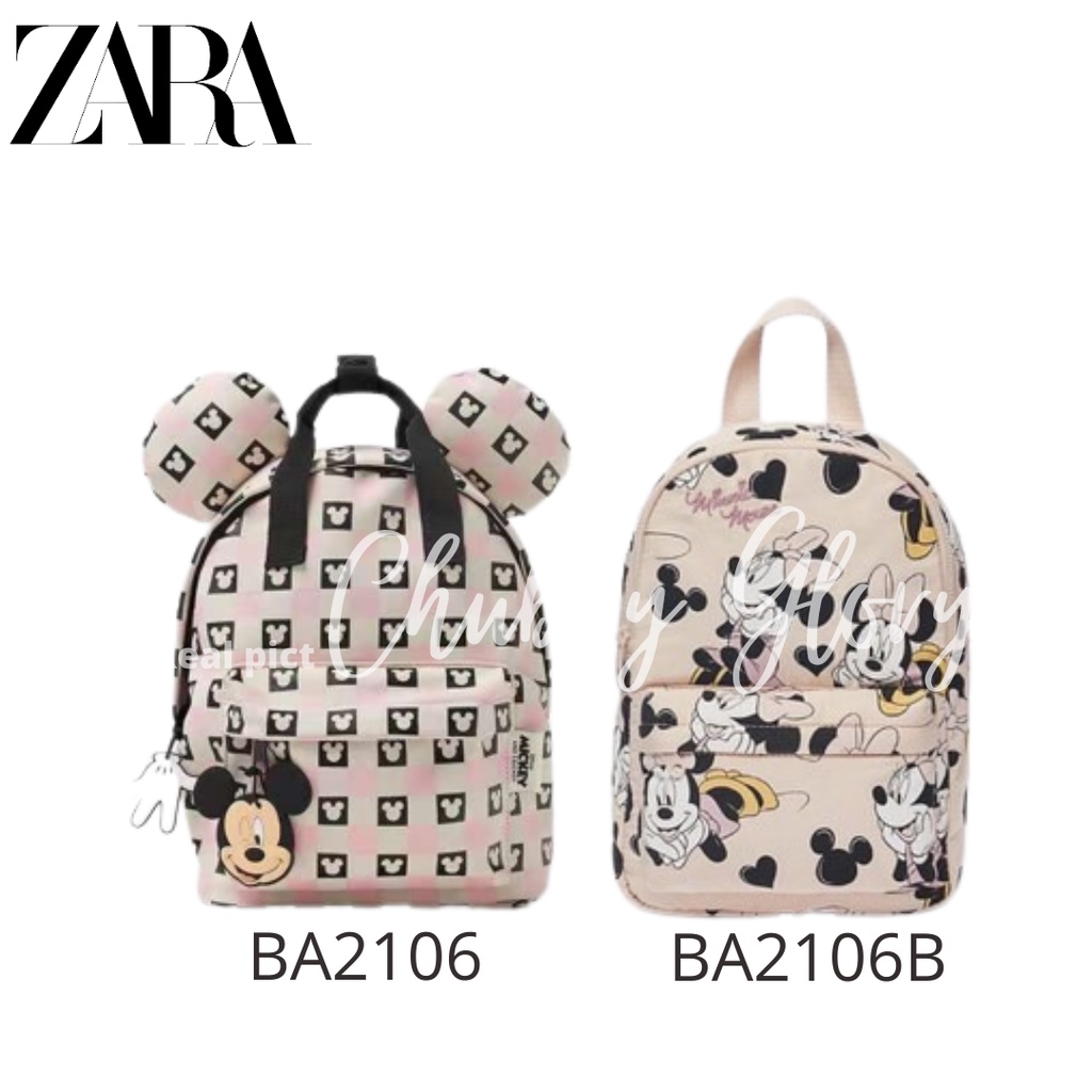 BA2106 Tas Zara Tas ransel gemblok anak perempuan karakter murah import tas anak TK PAUD model cute mickey mouse terlaris dan termurah ransel anak perempuan tas import