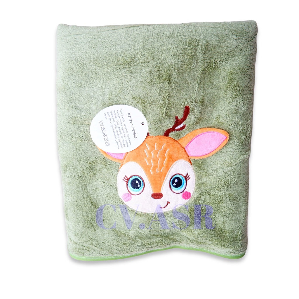 Handuk Bayi Berkarakter 3D Applicator Premium Bahan Microfiber 100x50cm Sarang Lebah