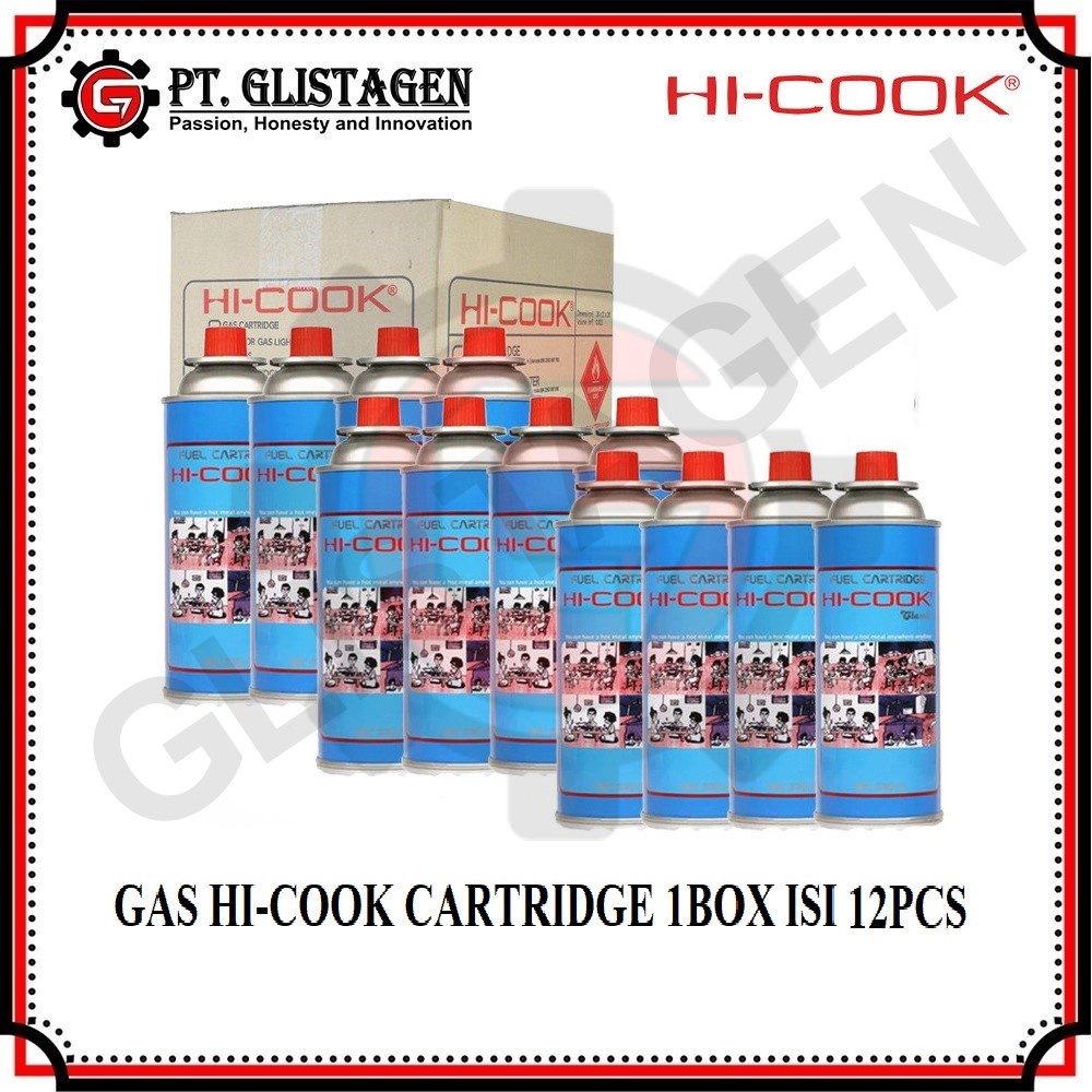 Hi-Cook Gas Kompor Portable 230gr 12in1 / Gas Cartridge 1DUS isi 12pcs