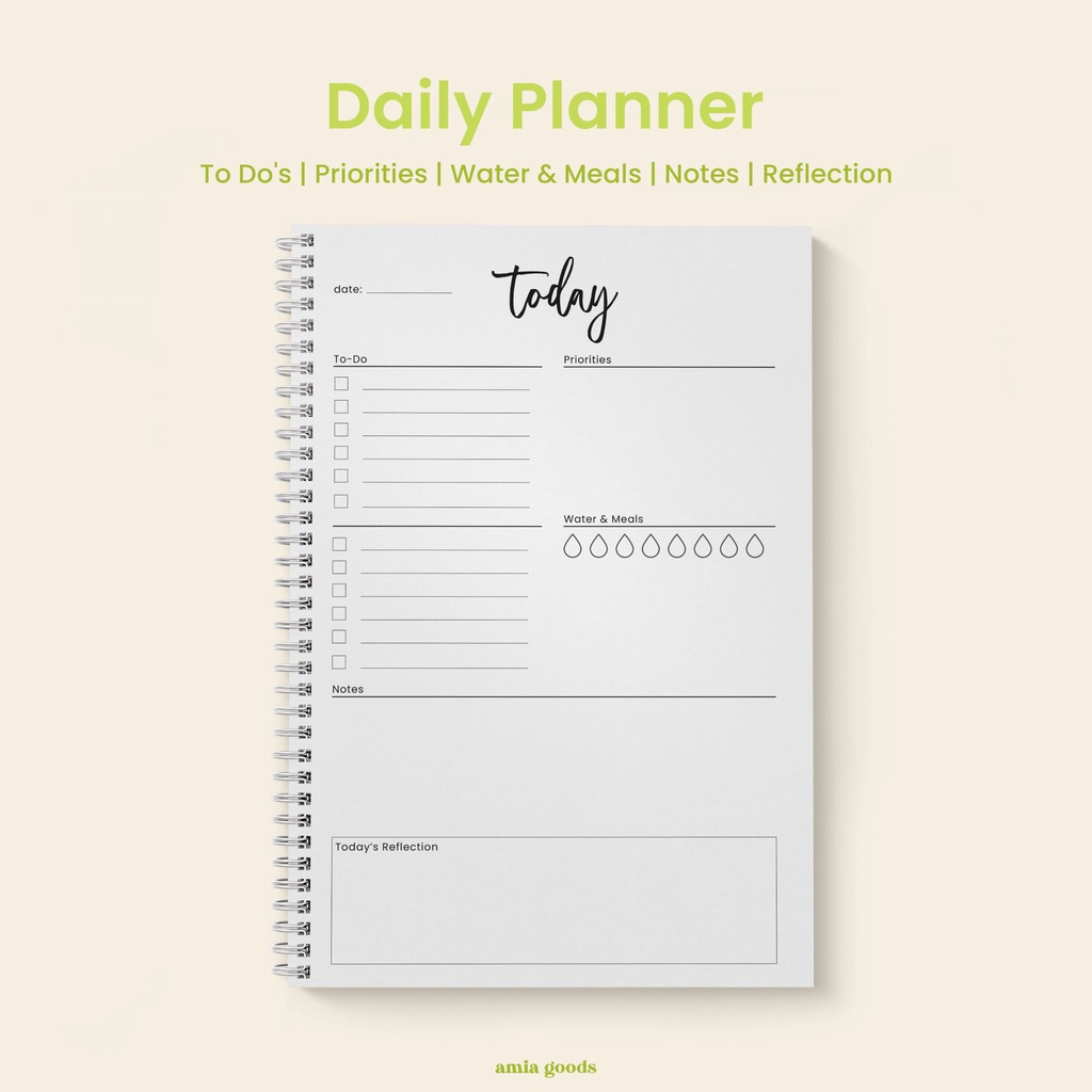 

Today Day - Daily Planner | Notebook Agenda