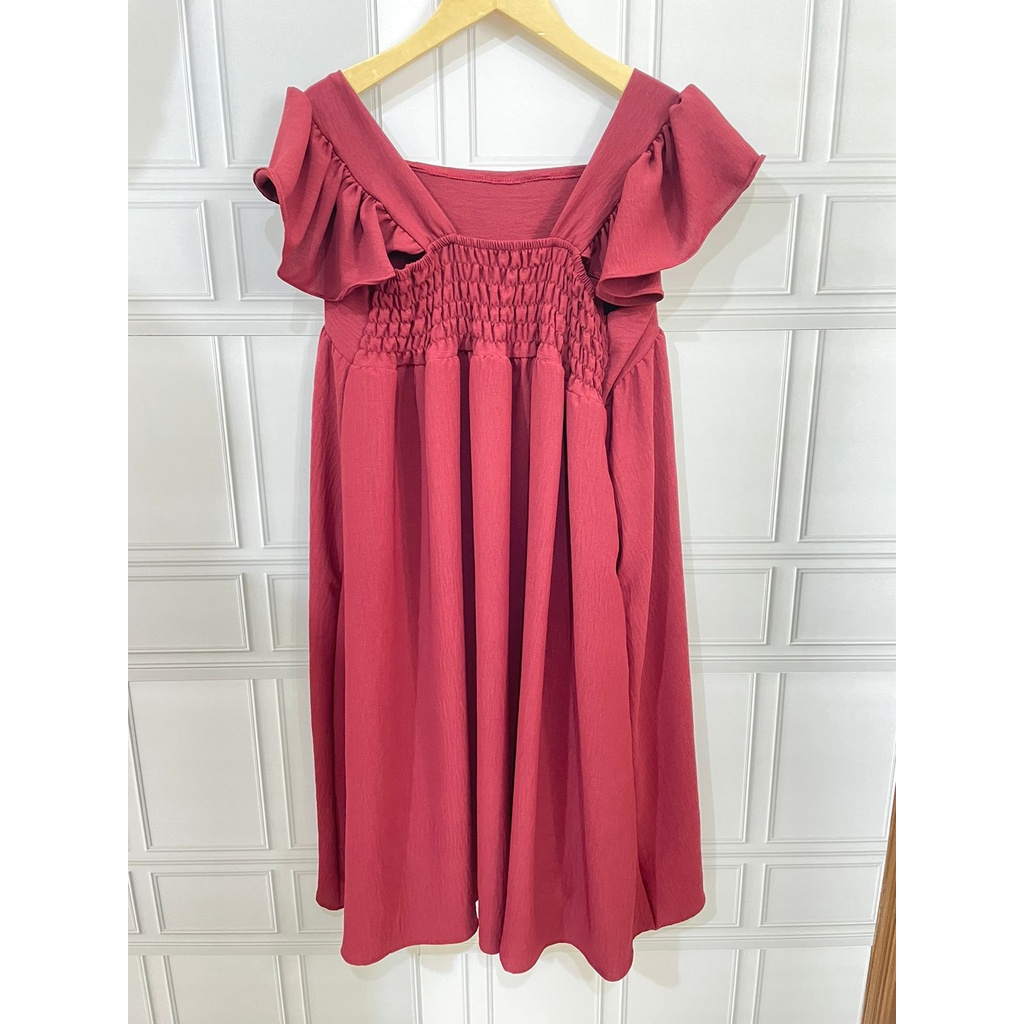 Toply shop Dres summer crinkle airflow / Dres ruflle wanita / Daster crinkle