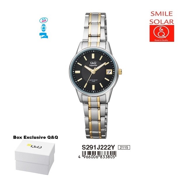 Jam Tangan Wanita Casual Business Rantai Stainless Steel Tanggal Analog Original Q&amp;Q QnQ QQ S291 S291J Series