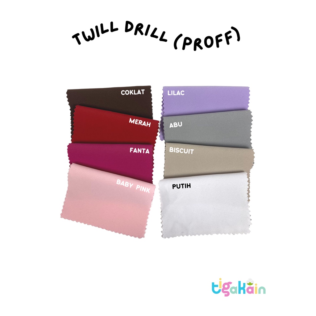 0.5 Meter Twill Drill Proff / Bahan Celana/ Bahan Seragam/ PDH/ Blazer