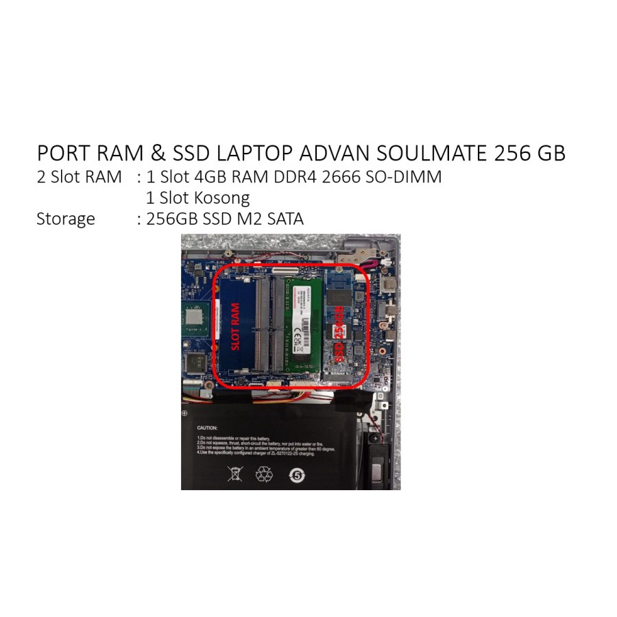 LAPTOP ADVAN SOULMATE SG14S01A - SG14S02A / CELERON N4020 / RAM 4GB 128GB eMMC  SSD 256GB  / 14 INCH  HD IPS WINDOWS 11 / DOS - BISA CICILAN 0%