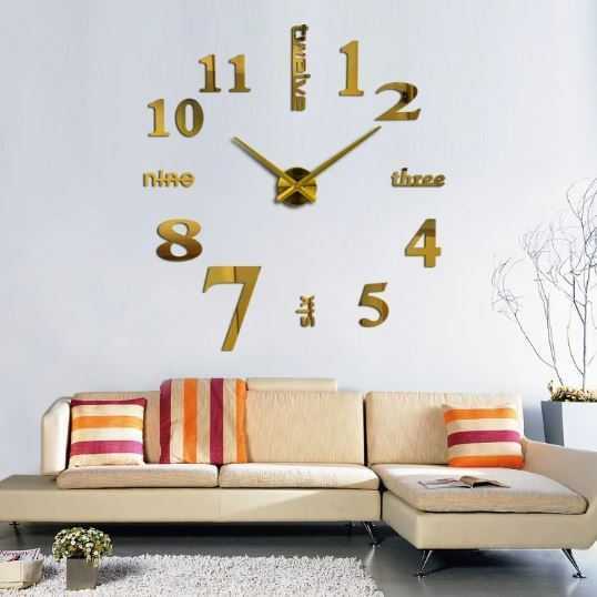 Taffware Jam Dinding Besar DIY Giant Wall Clock Quartz - DIY-101 - Golden