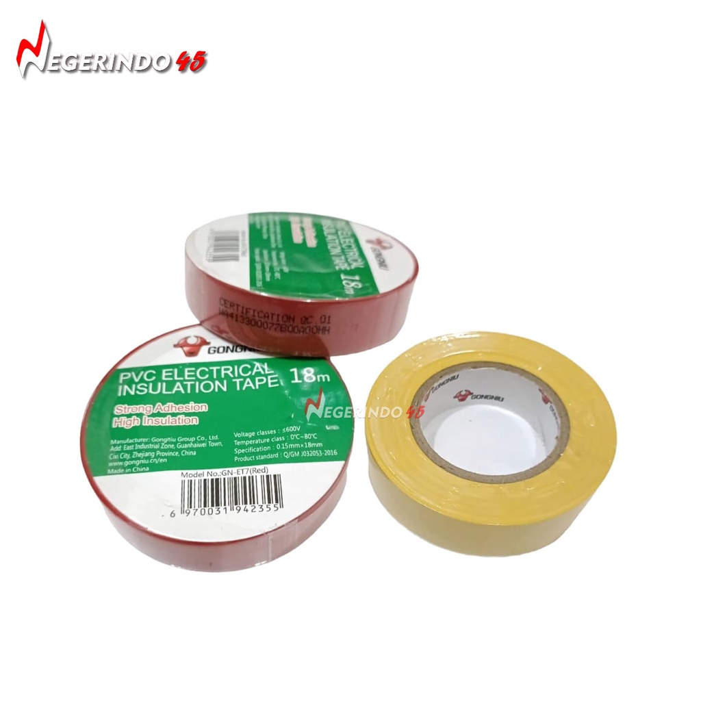 ISOLASI KABEL WARNA 3/4&quot; X 18 METER LAKBAN KABEL INSULATION TAPE ELECTRICAL