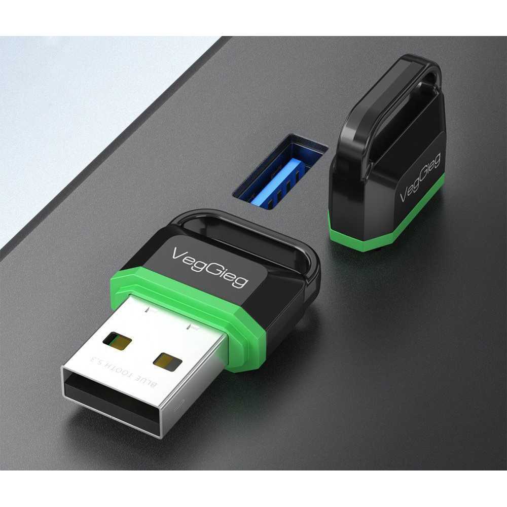 USB Bluetooth Adapter 5.3 Receiver Transmitter Wireless 20m Dongle Penangkap Sinyal Bluetooth Berkualitas