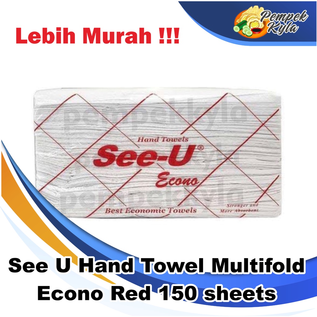 See U Hand Towel Multifold Econo Red 150 Sheets