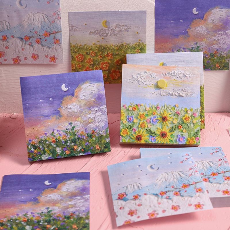 STICKY NOTE 3D PEMANDANGAN HAND PAINTING SCENERY MEMO UNYU