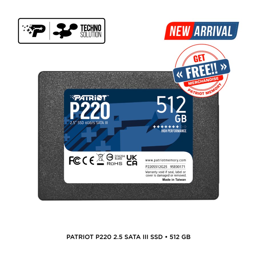 Patriot P220 512GB SSD III SATA 3 SSD For Pc Laptop