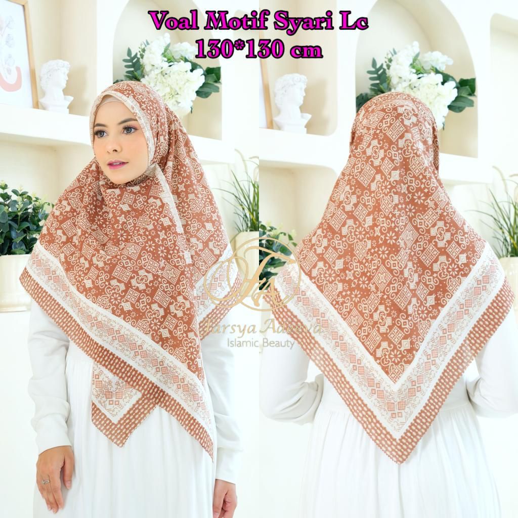 KERUDUNG SEGI EMPAT SYAR'I DEENAY LASERCUT KW KERUDUNG SEGI EMPAT JUMBO MOTIF TERBARU NAYLA HIJA'B