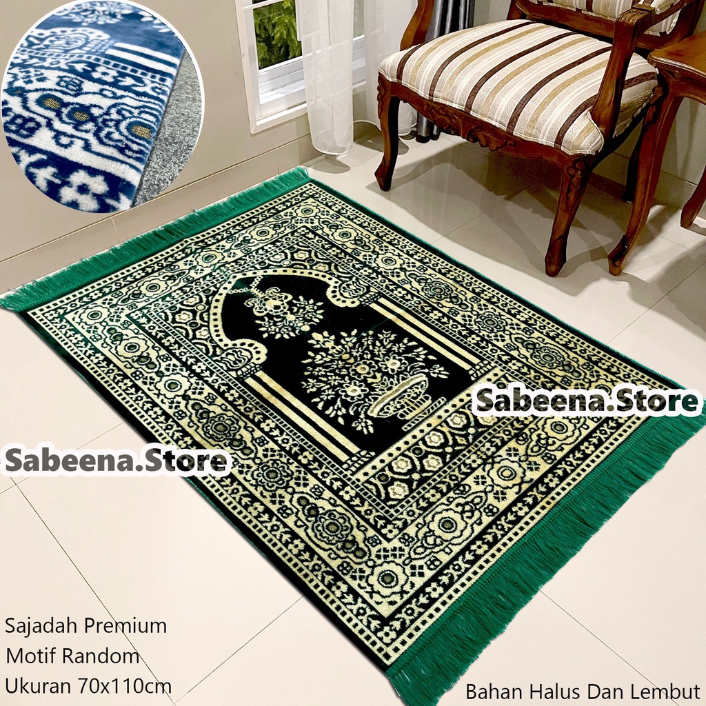 Sajadah Premium Turki Kulaitas Bulu Halus &amp; lembut Motif Random Ukuran 70 x 110