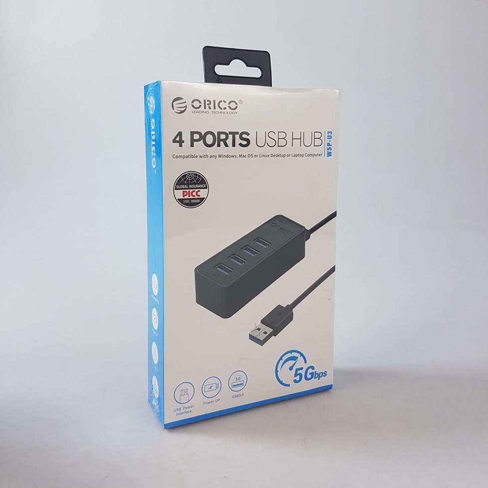 Superspeed USB Hub 3.0 4 Port 30CM Cable - W5P-U3 - Black