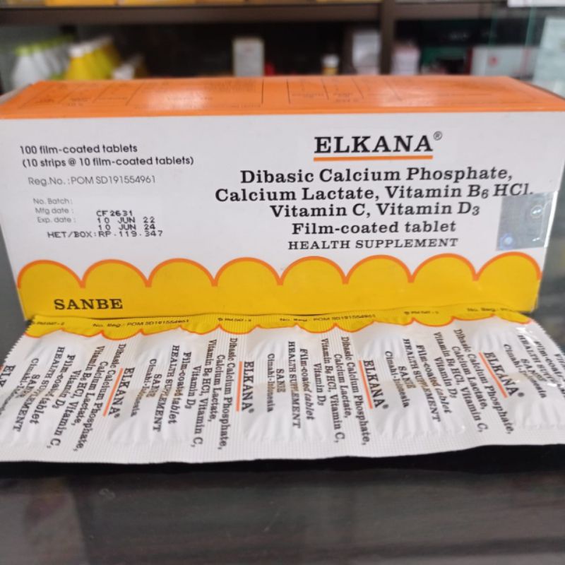 ELKANA 1 STRIP @10 TABLET VITAMIN TULANG