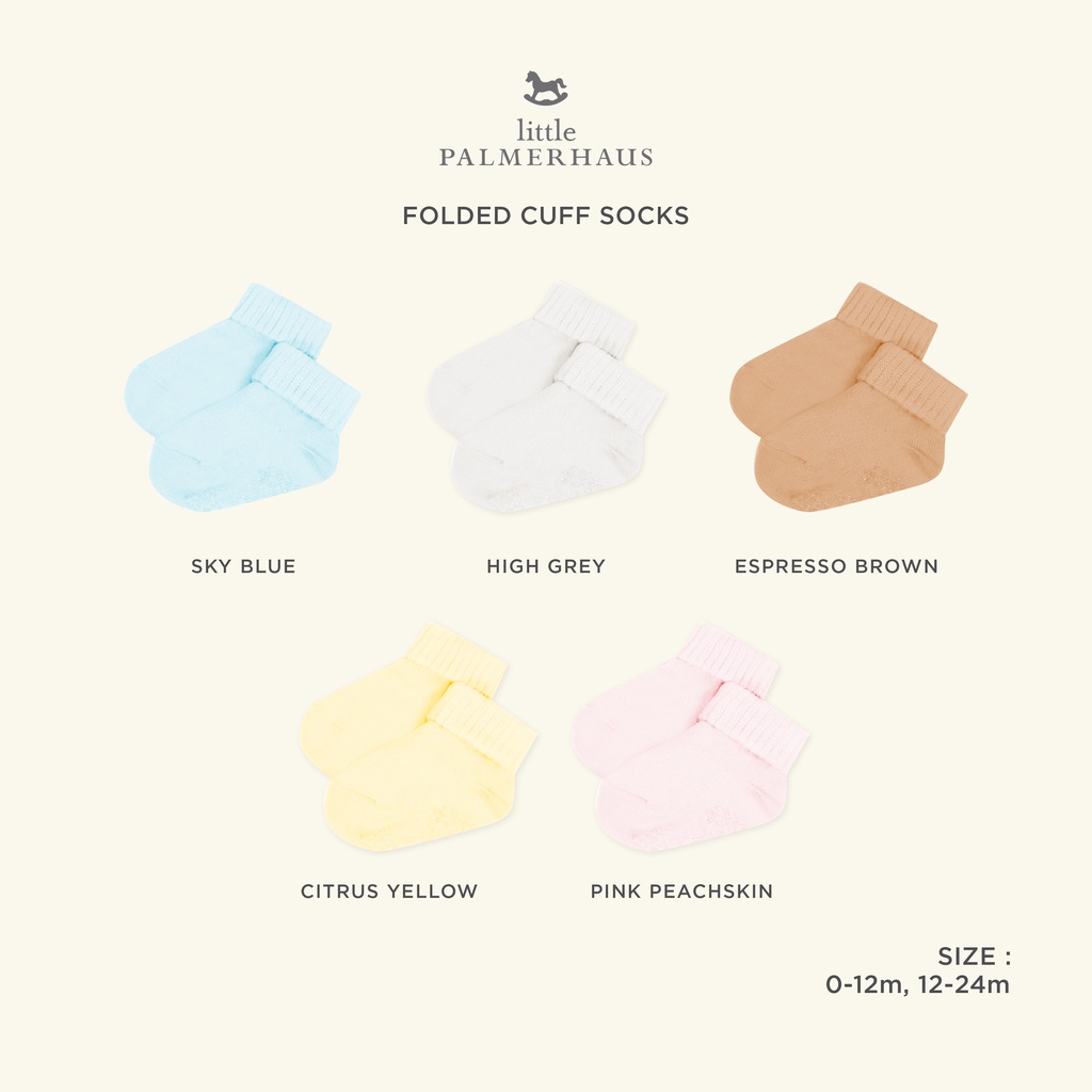 Kaos Kaki Bayi Anak Laki Laki Perempuan Little Palmerhaus - Folded Cuff Socks 0-24 Bulan