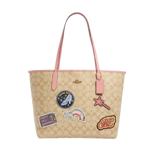 Coach X Disney City Tote In Signature Canvas With Patches (C3724)