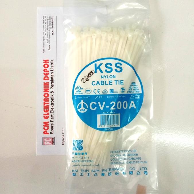 

Kabel Tis 20cm KSS nylon CV-250A putih pcmelektrob9090 Kualitas Baik