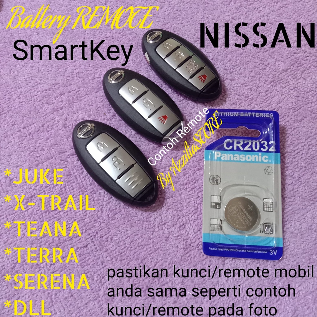 Baterai Battery Batre Batrai Batere Untuk Remote Remot SmartKey Smart Key Kunci Mobil Nissan Juke Se