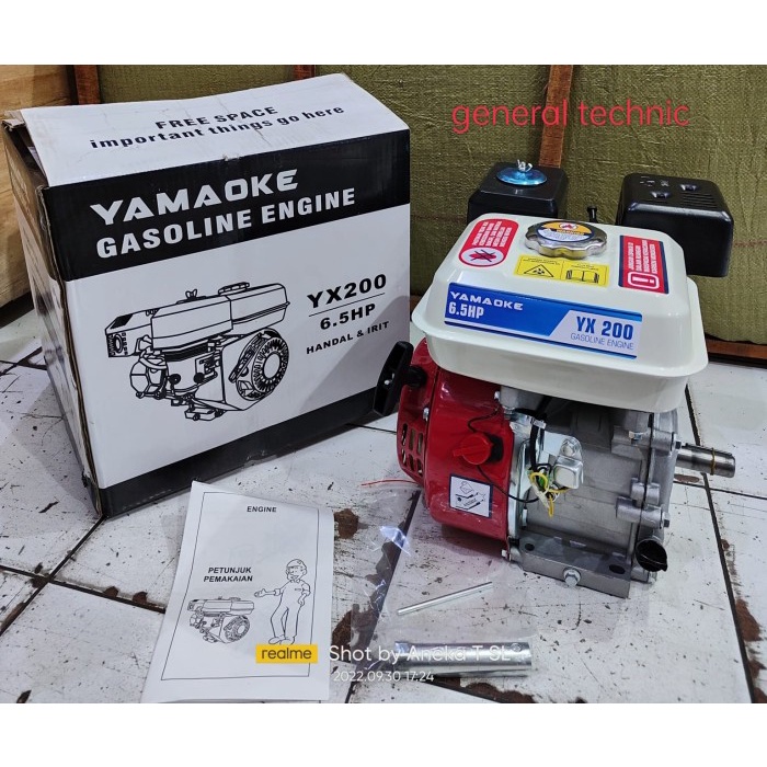 Mesin Penggerak Bensin GX200 Engine GX200 Yamaoke YX200 6,5HP / 6,5PK