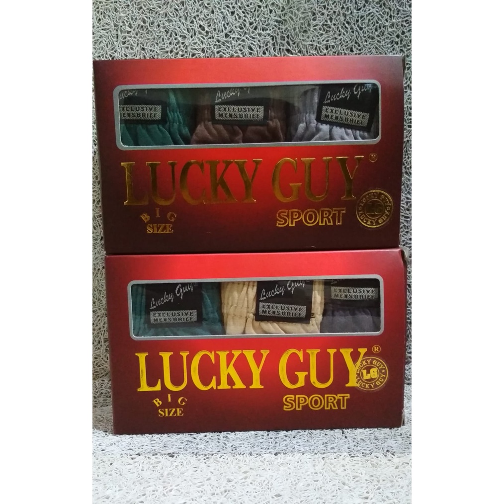 Celana Dalam Pria BIG SIZE XXL &amp; XXXL Lucky Guy | isi 3 pcs