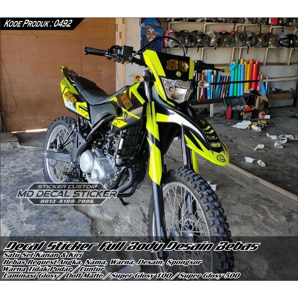 0492 Sticker Decal WR 155 Full Body Kombinasi Stabilo Bebas Request Desain - Stiker Variasi WR 155 T