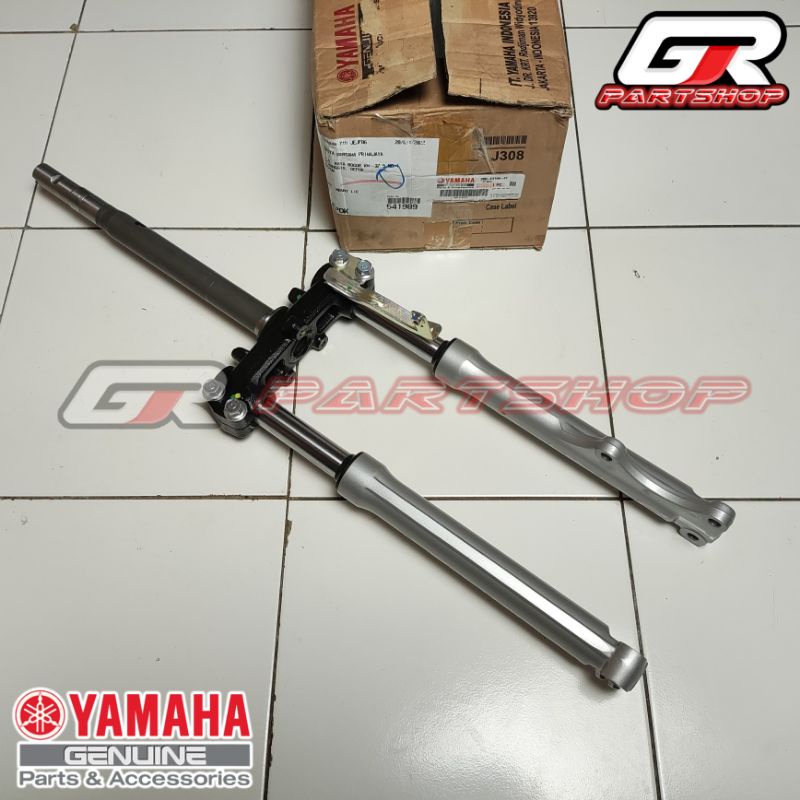 segitiga + shokbreaker set depan silver mio smile soul fino ori ygp original yamaha shok breker shokbreker segitiga garpu