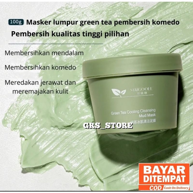 (BPOM) MASKER WAJAH GREEN TEA CLEANSING CLAY MASK MAIGOOLE 100GR