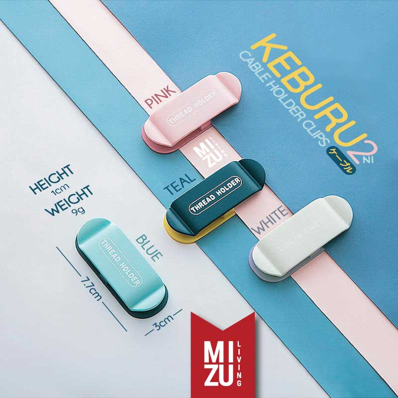 MIZU KEBURU-NI Cable Holder Clips Self Adhesive Cord Holder Cable Organizer Clips Klip Kabel Tempel