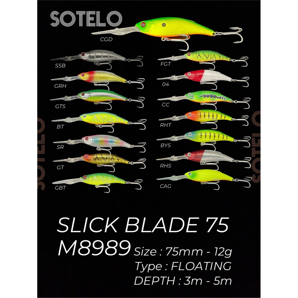 Lure SOTELO SLICK BLADE 75 (7.5cm / 12gr / Depth 3m-5m) FLOATING